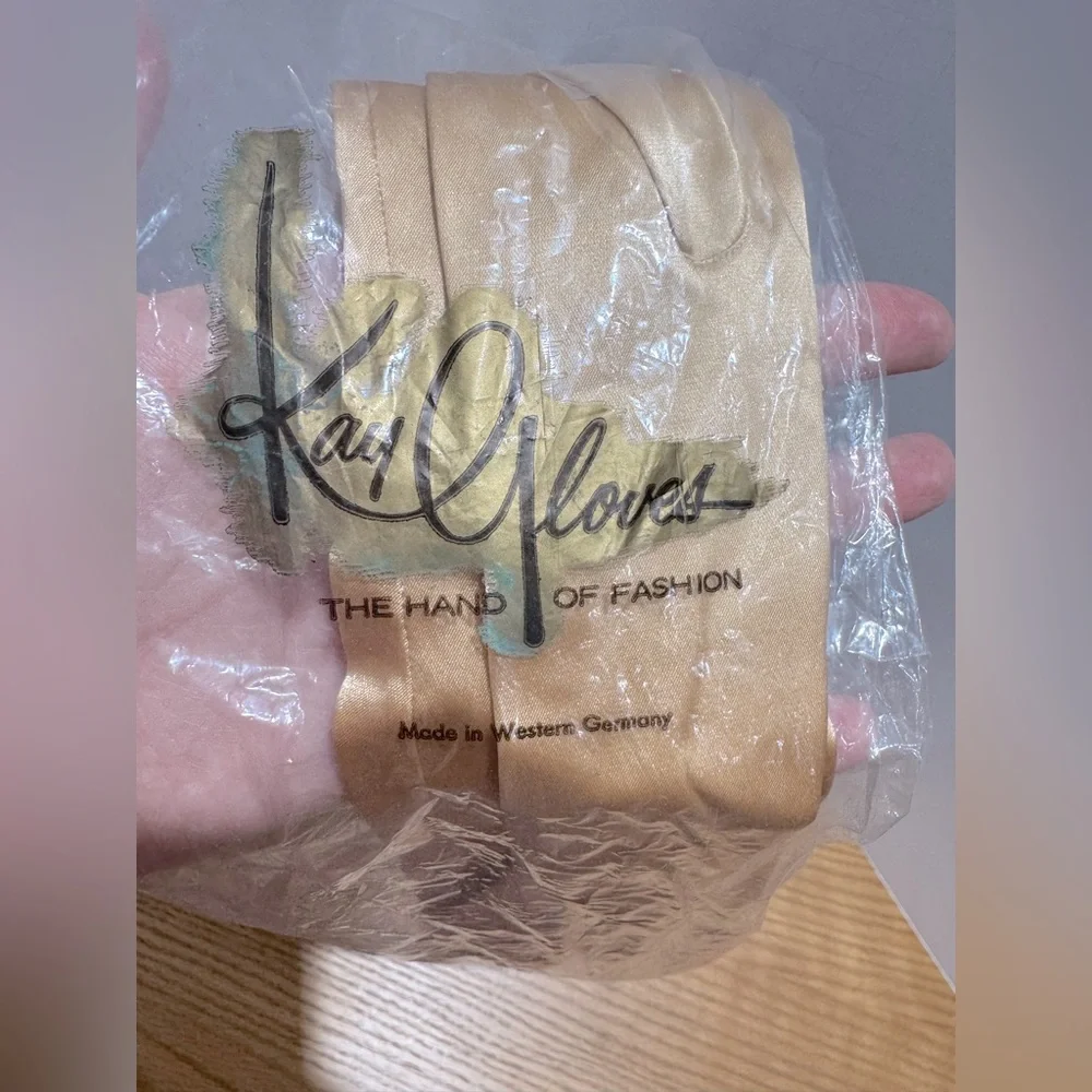 Vintage Kay gloves champagne Gold Satin Gloves 1950s/60s made in Germany